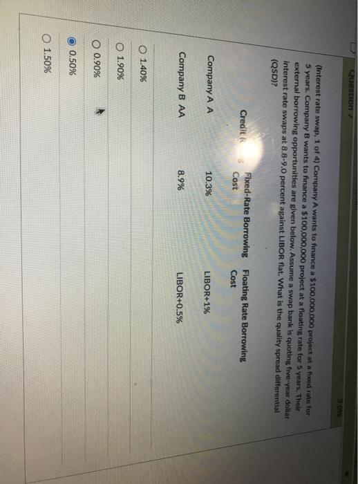 ignore the current answered(0.5%) please provide a simple answer Question (Interest rate
