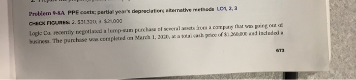  In excel 2. Tipu PIOTR Problem 9-8A PPE costs: partial year's