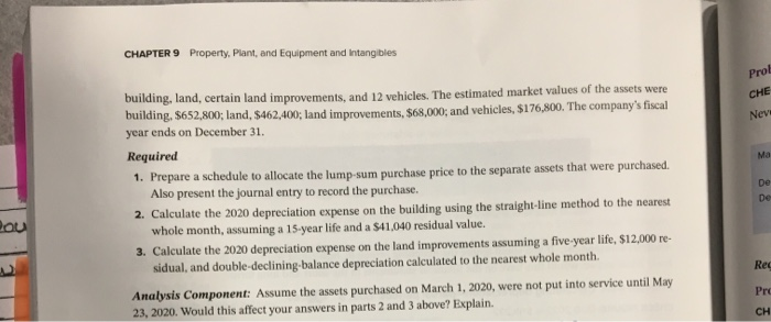depreciation; alternative methods L01, 2, 3 CHECK FIGURES: 2. $31.320: 3. $21000