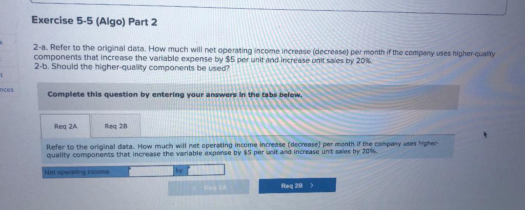 Selling Price, and Volume (LO5-4] [The following information applies to the questions