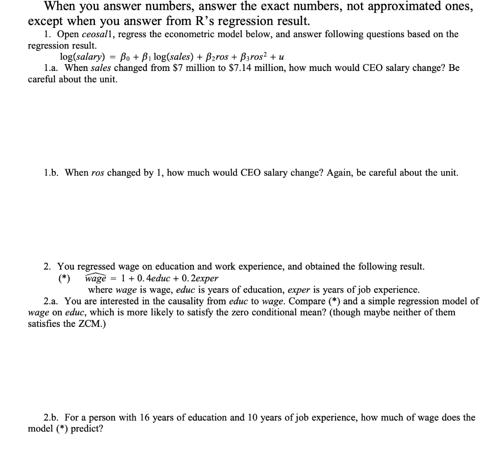 please help me with these questions!!!! When you answer numbers, answer