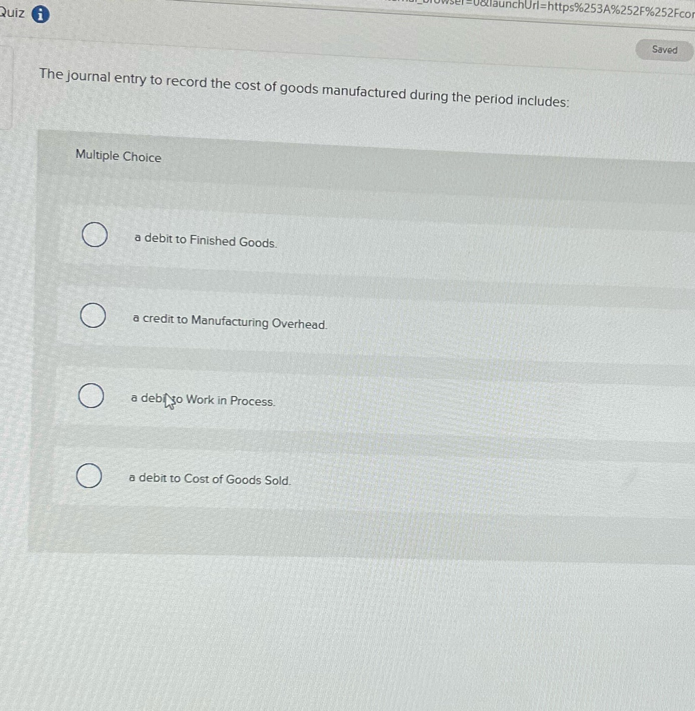 XlaunchUrl=https%2534%252F%252Fco Quiz i Saved The journal entry to record the cost