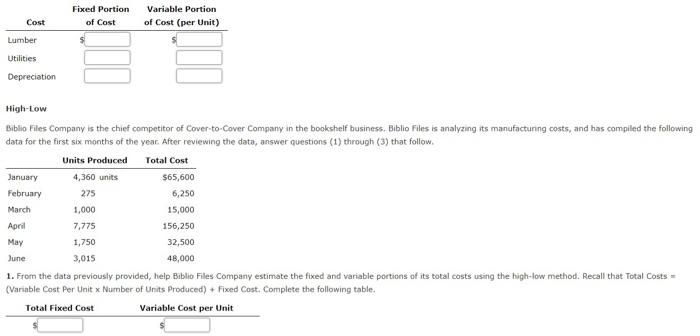 is a manufacturer of shelving for books. The company has compiled the
