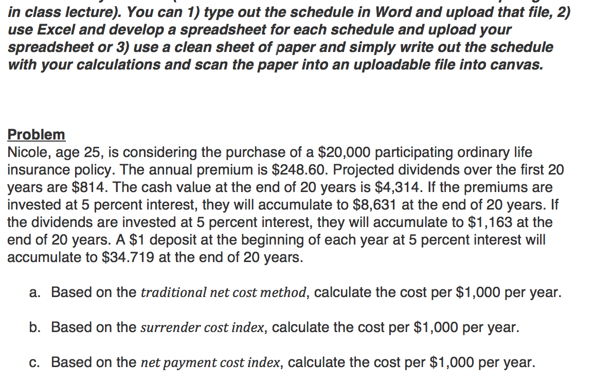  in class lecture). You can 1) type out the schedule in