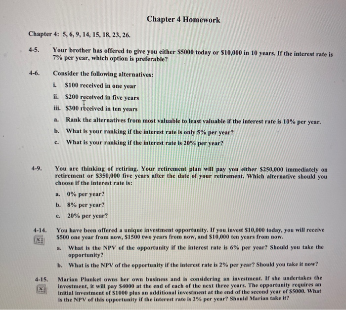  Chapter 4 Homework Chapter 4: 5, 6, 9, 14, 15, 18,