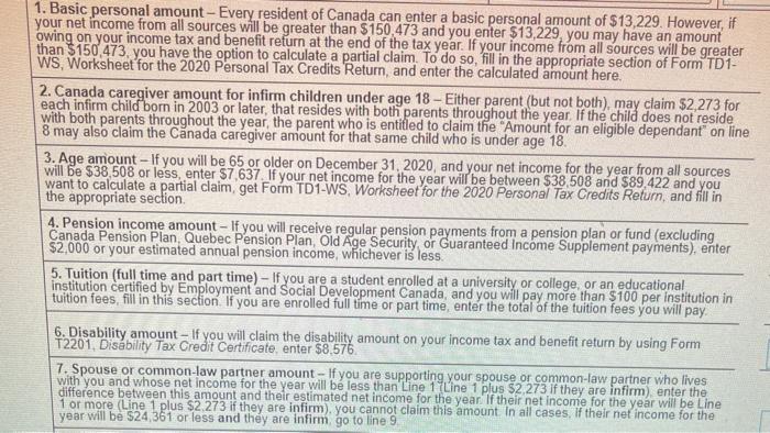  1. Basic personal amount - Every resident of Canada can enter