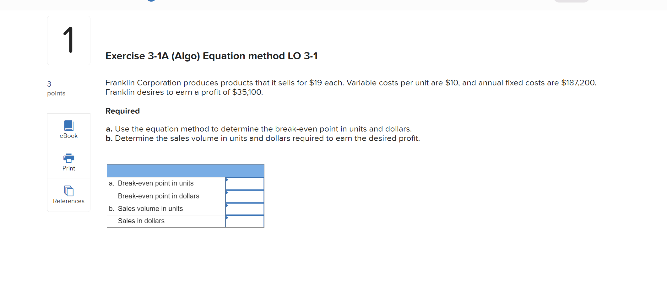 annually of a product that has a variable cost of $18 per