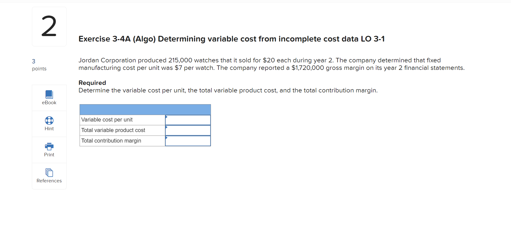 unit and annual fixed costs of $358,200. The company currently earns a