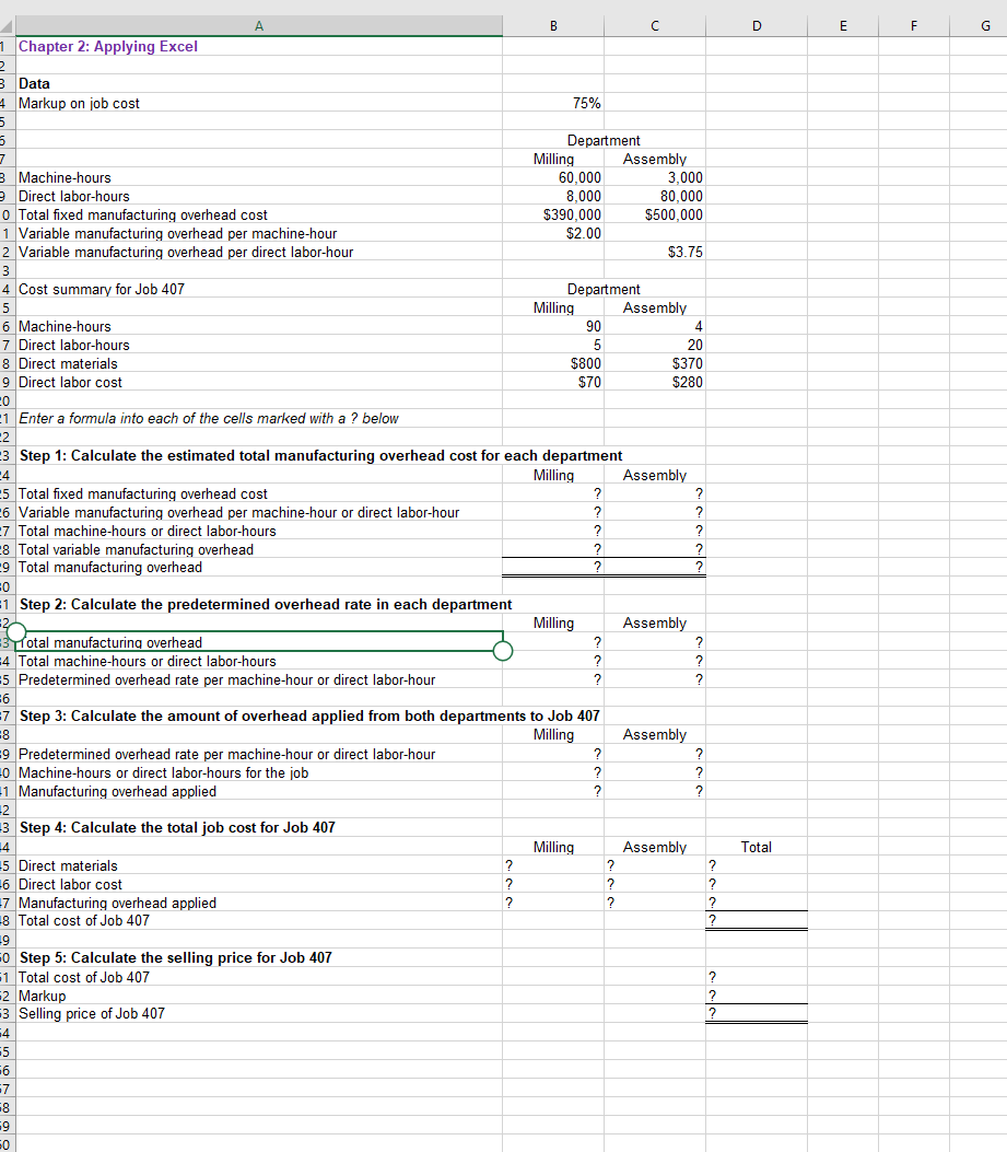  c D E F G A B 1 Chapter 2: Applying