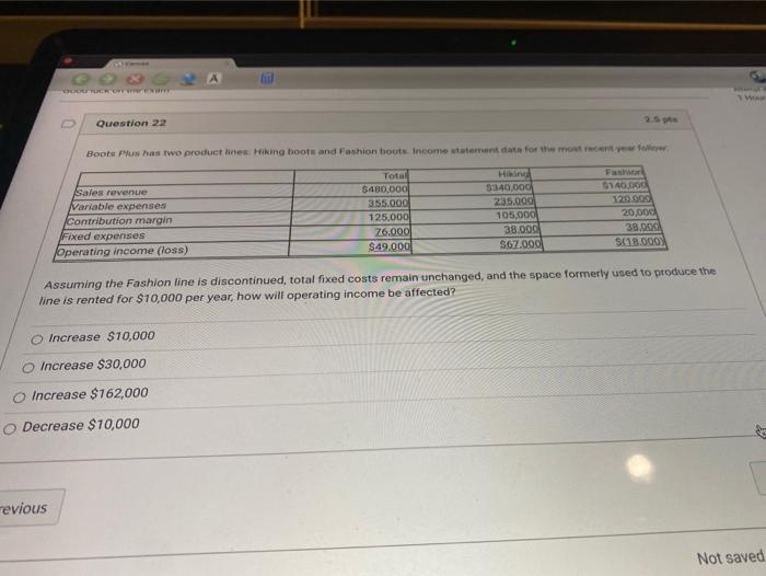  8 DOOLITROEN Question 22 Boots Plus has two product lines Hiking