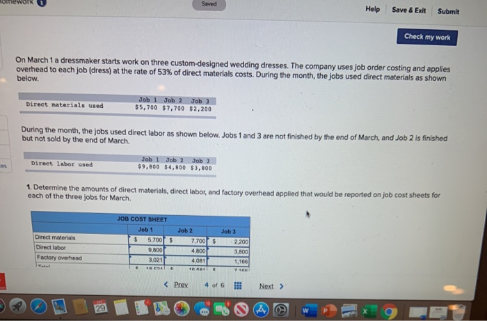  Saved Help Save & Exit Submit Check my work On March