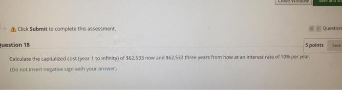 Answer asap Click Submit to complete this assessment, Question Question 18 5