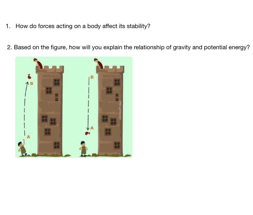 Answer in 4-5 sentences. 1. How do foroes acting on a body