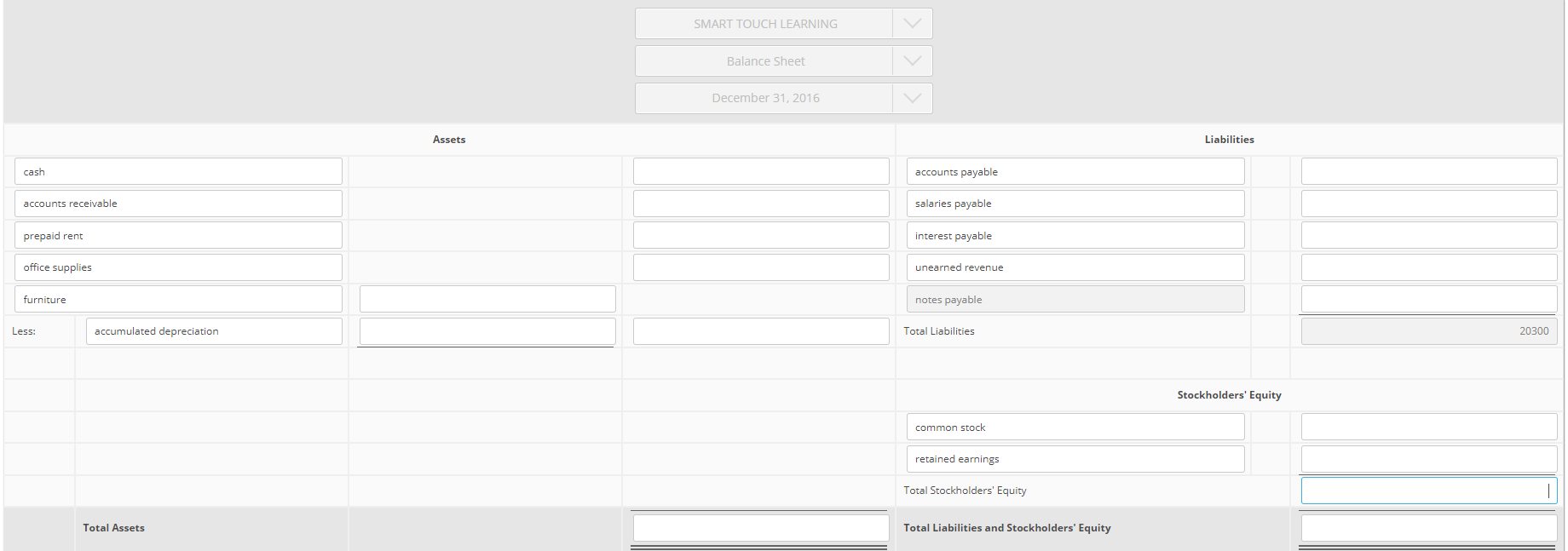 balances and calculate ending balances. Enter any decreases with a minus sign