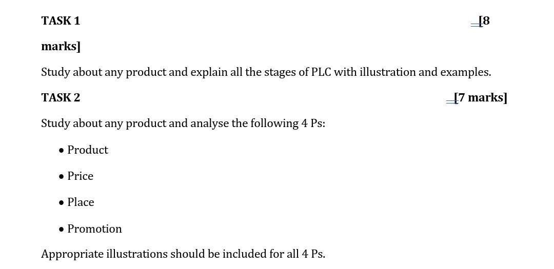  TASK 1 :[8 marks] Study about any product and explain all