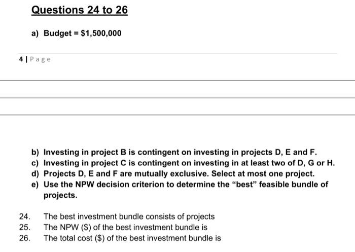 of constraints such as budgetary, number of projects that it can supervise,