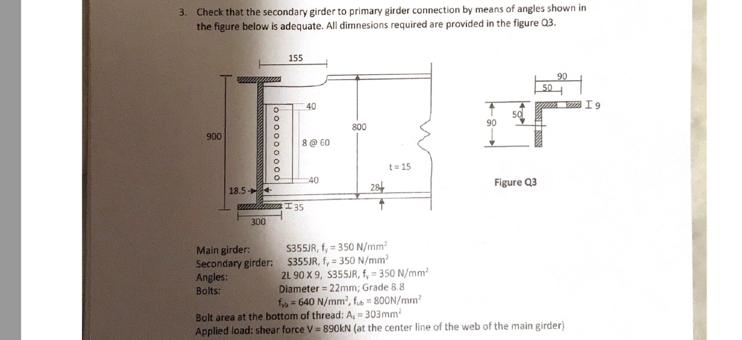 Please use SANS code for the design 3. Check that the secondary
