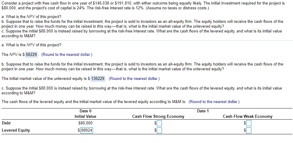  Please answer all parts for secion 'c'! Consider a project with