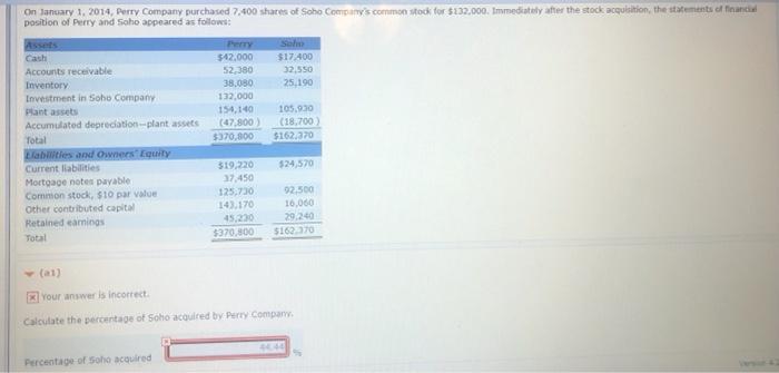  Solve part a & b On January 1, 2014, Perry Company