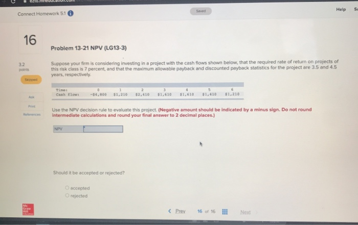  please show work or excel formulas Saved Help S Connect Homework