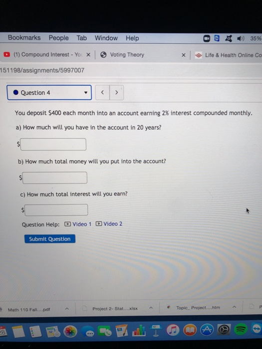  Bookmarks People Tab Window Help O ) 35% Life & Health