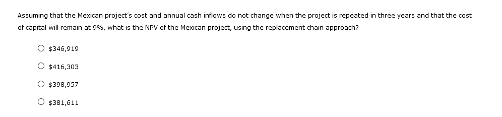 that wants to expand its business internationally. It is considering potential projects