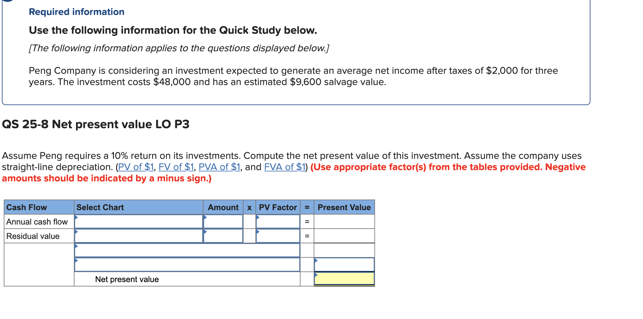 Required information Use the following information for the Quick Study below.