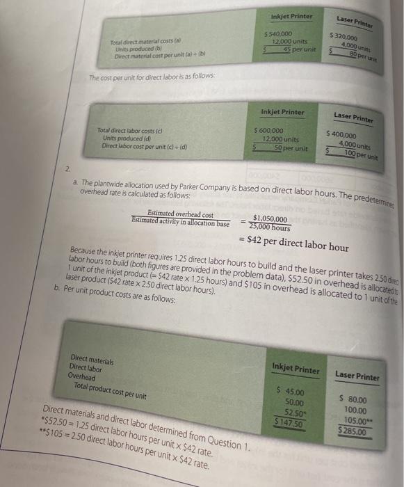 Answer for Table is: Incorrect Incorrect Correct 41. Activity-Based Costing Versus Traditional