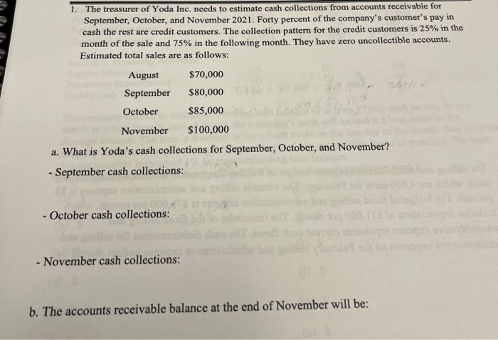  I need the solution to this problem. 1. The treasurer of