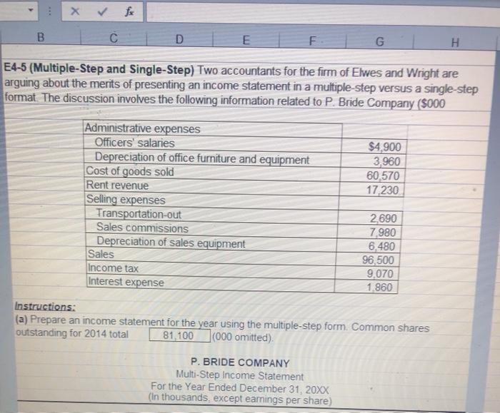  B D E F G H E4-5 (Multiple-Step and Single-Step) Two