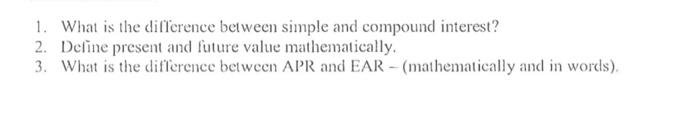 answer question 3 1. What is the difference between simple and compound