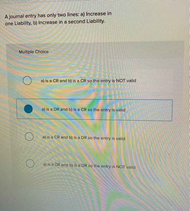 a) is a DR and b) is a CR so the entry
