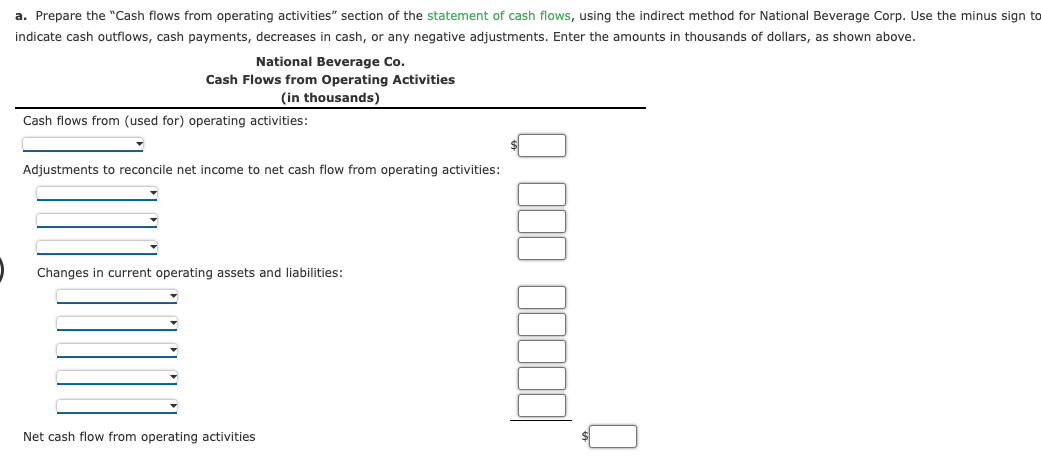 from the income statement and balance sheet of National Beverage Corp. for