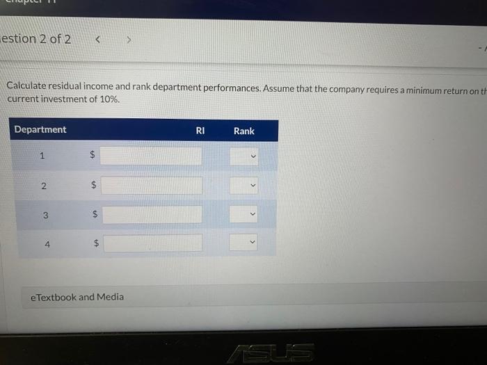 Pride Inc., a diversified company, operates four departments. The company has collected