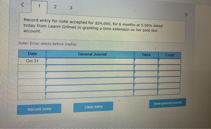 record these transactions: (Round your answers to 2 decimal places.) Oct. 31