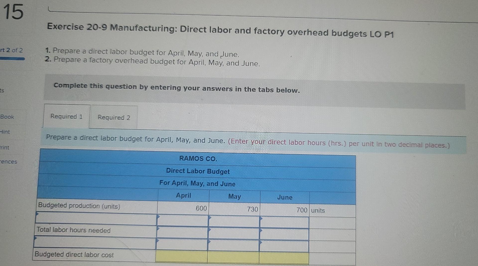 and production budget for the next four months. Sales (units) Budgeted production