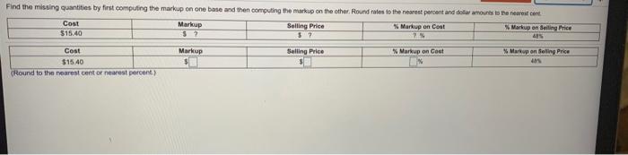  anyone to solve this for me Find the missing quantities by