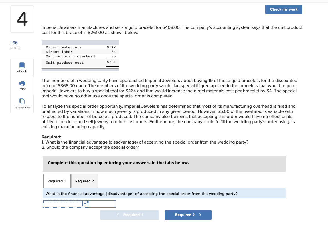 Please answer question and show work. Check my work 4 Imperial Jewelers