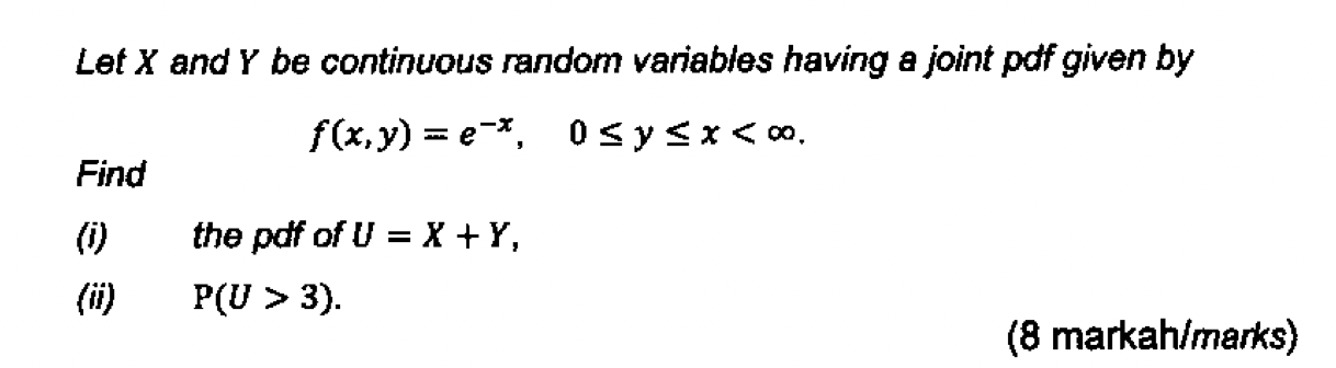  Let X and Y be continuous random variables having a joint