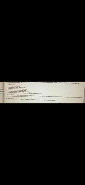  MY blem 90 We a continuous review inventory system. It purchases