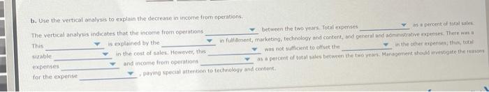 States. Amazon's income statements through income from operations for two recent years