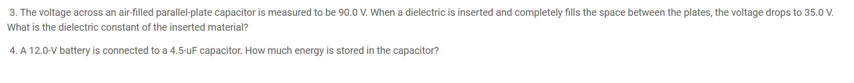 Writhe the problem, given, unkown, formula and final answer. 3. The voltage