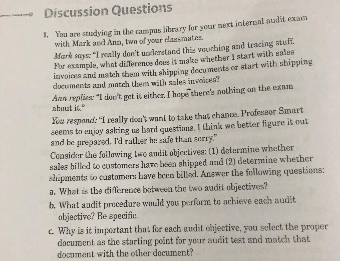 This is an Internal Audit question, please help to answer in detail.