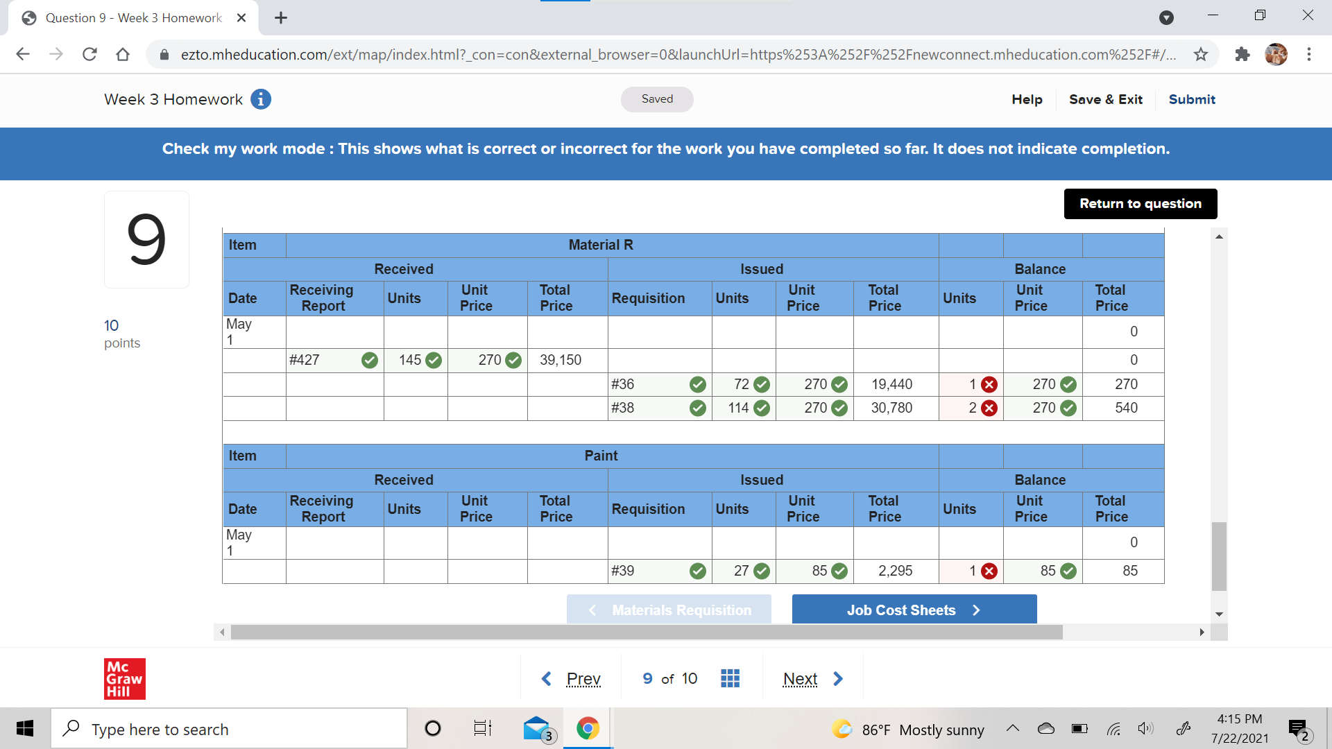 my work mode : This shows what is correct or incorrect for