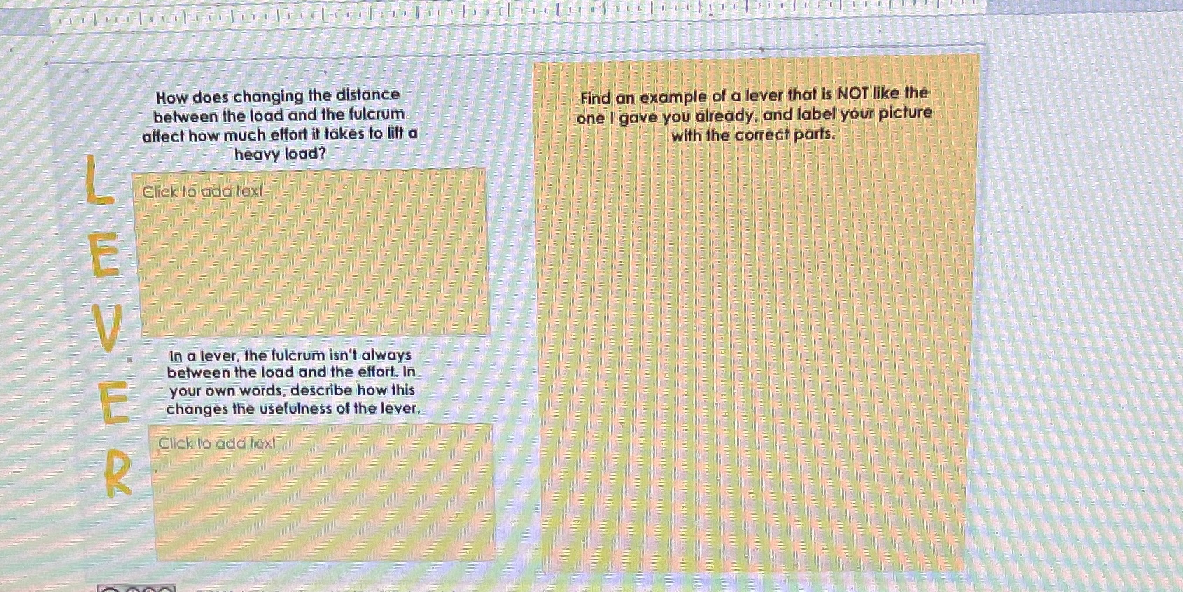  How does changing the distance Find an example of a lever