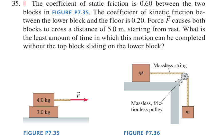 20 ramp shown in FIGURE P133. Package A has a mass of