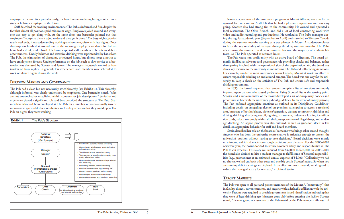 change in The Pub case? Justify your answer.b. To address the driving