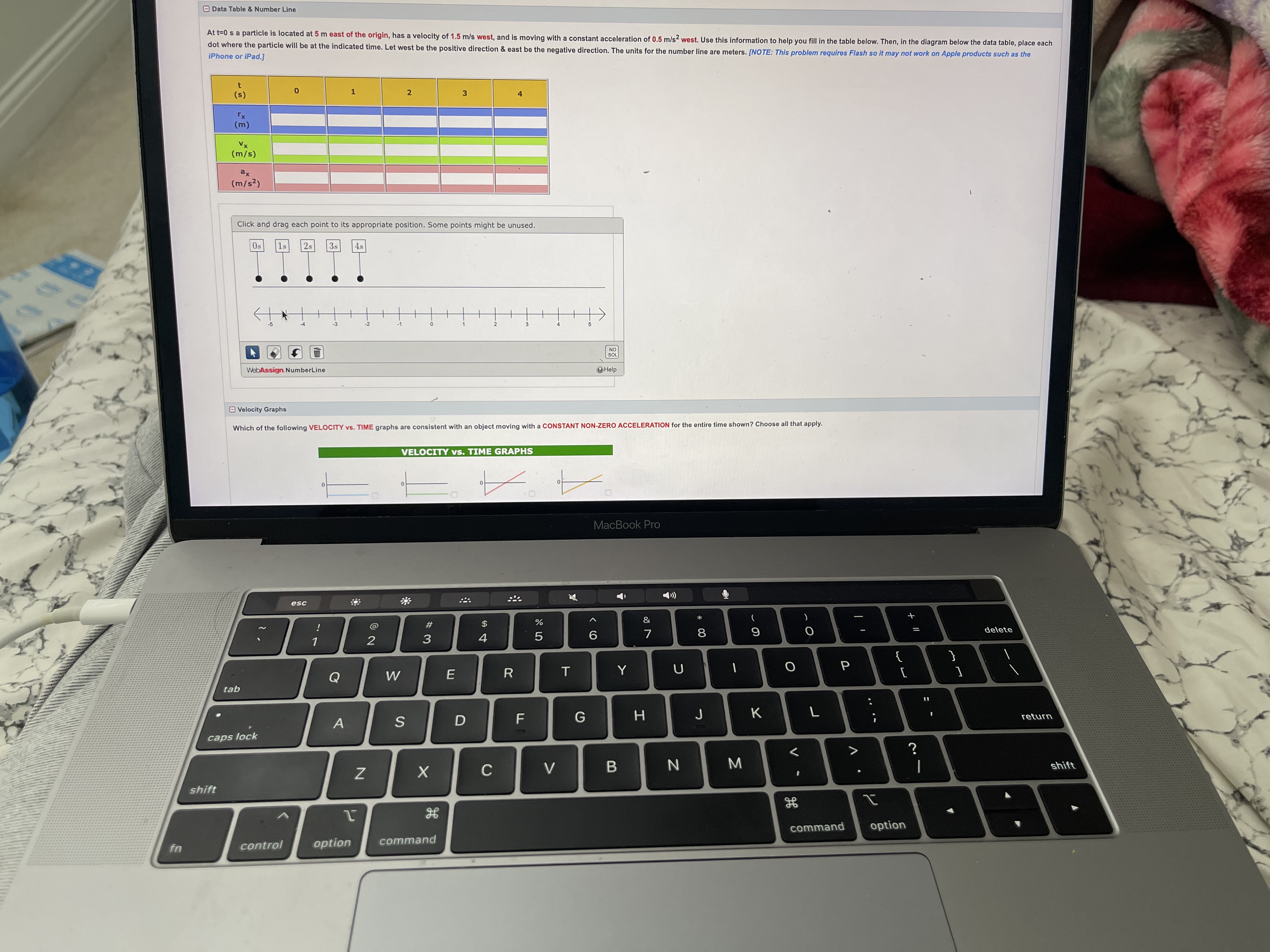 TIME graphs. Let NORTH be the positive direction. Identify all the graphs