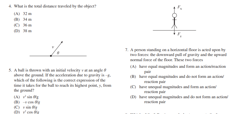 B C - NWAVAN D velocity (m/s) 1. An object is thrown