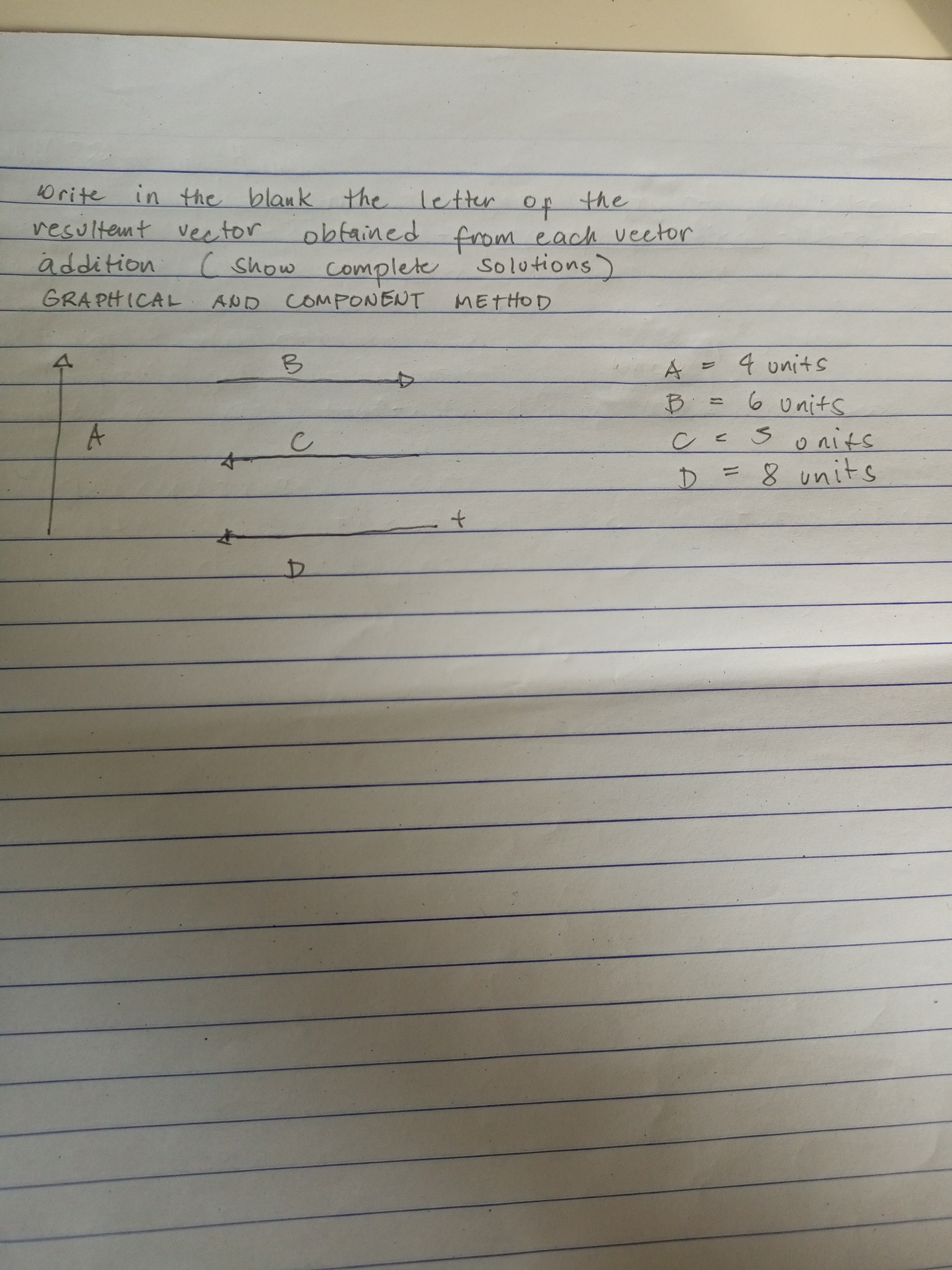 Use GRAPHICAL METHOD And Component method must be complete pls asap Write